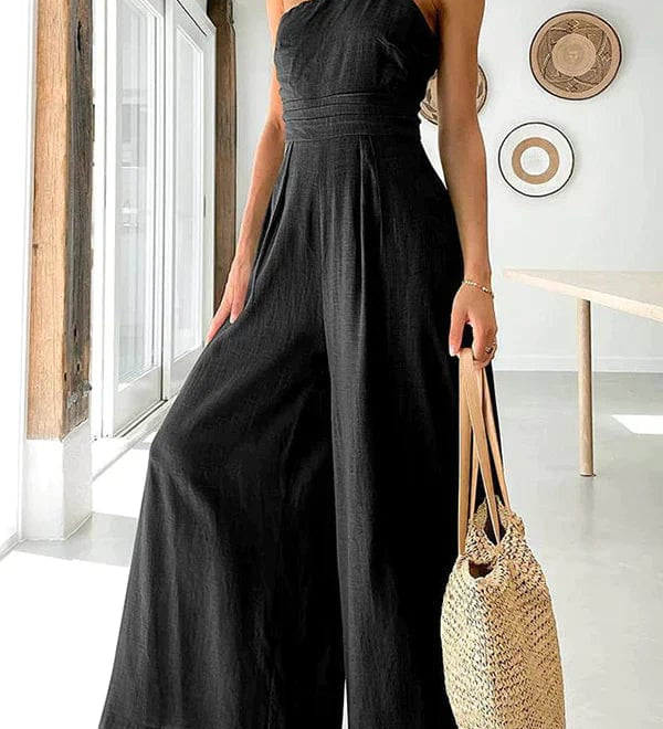 Asymmetrisk Jumpsuit med Én Skulder og Vide Ben