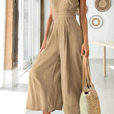 Asymmetrisk Jumpsuit med Én Skulder og Vide Ben