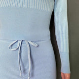 Ribstrik sæt dame – bluse og bukser i elegant pasform