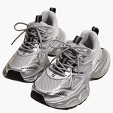Sporty Sneakers med Mesh og Stødabsorberende Sål