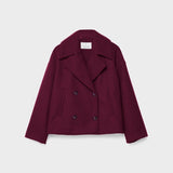 Kort dobbeltradet damefrakke – stilfuld overgangsjakke i tidløst design