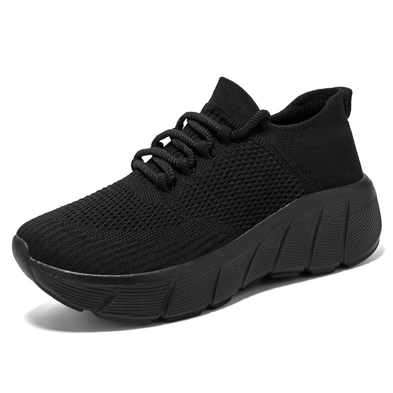 Chunky sorte sneakers til kvinder med massiv sål