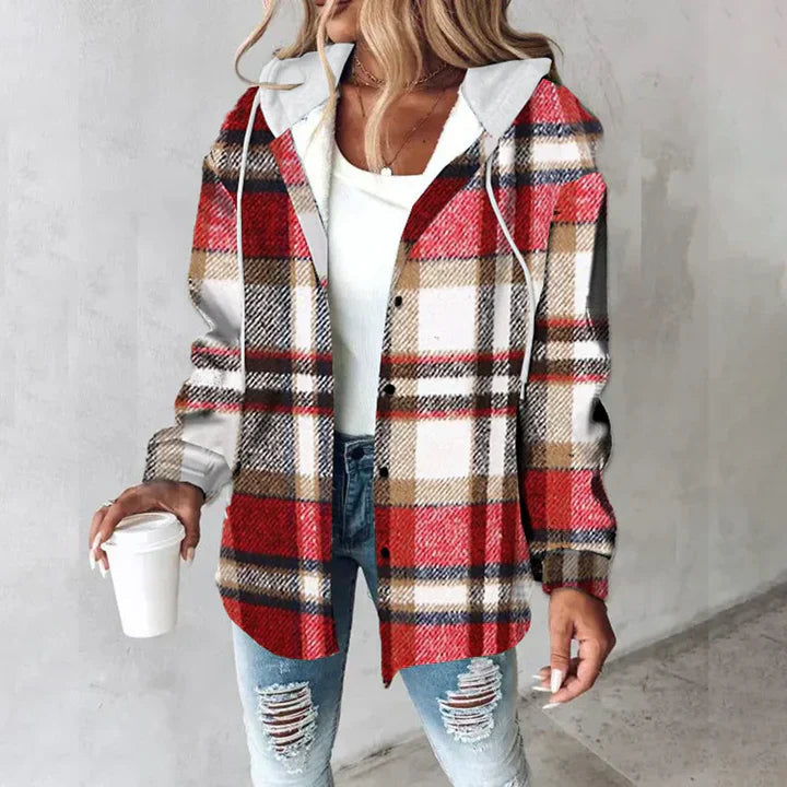 Ternet Skjortejakke med Hætte – Casual og Trendy Overgangslook