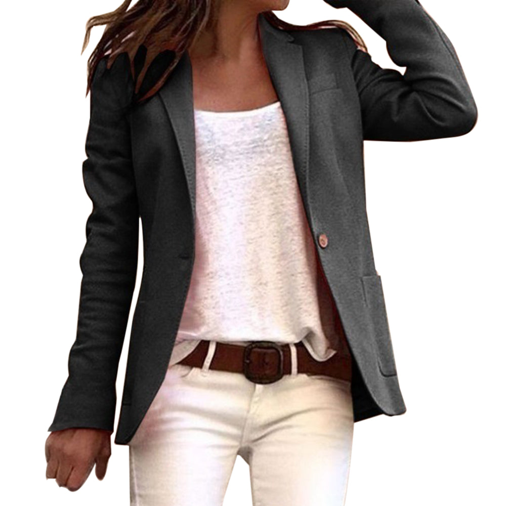 Dame blazer – klassisk design med enkelt knap