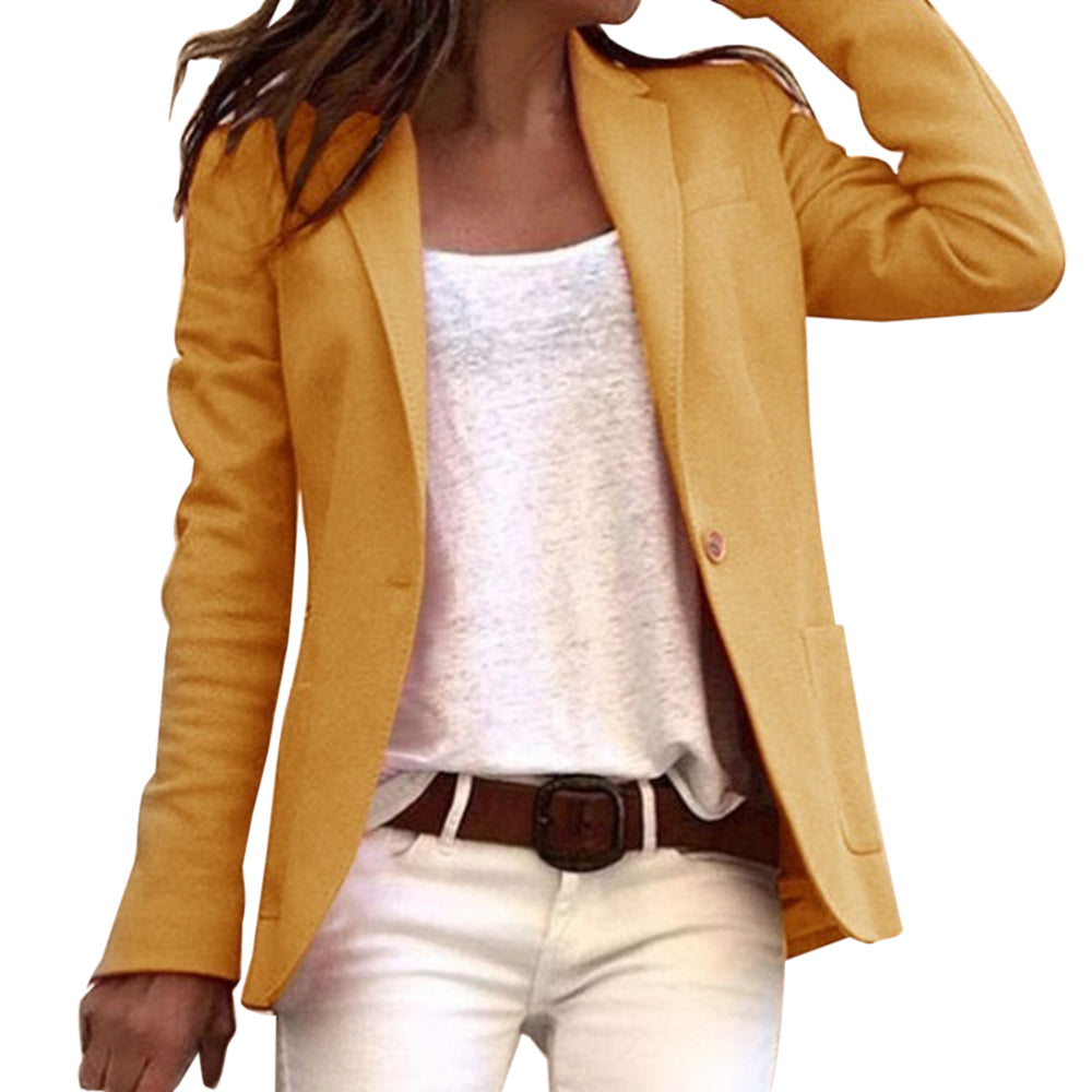Dame blazer – klassisk design med enkelt knap