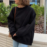 Oversized Sweatshirt med Rund Hals og Afslappet Pasform