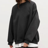 Oversized Sweatshirt med Rund Hals og Afslappet Pasform