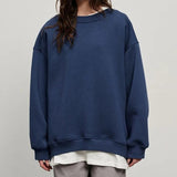 Oversized Sweatshirt med Rund Hals og Afslappet Pasform