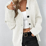 Strikcardigan med hætte og afslappet hverdagsstil